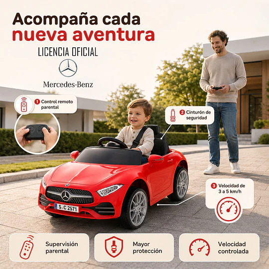 Auto a Bateria Rojo Mercedes Benz Cls350 12v 2Motores