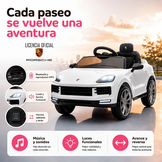 Auto a Bateria Blanco Porsche Cayenne 12v 2Motores