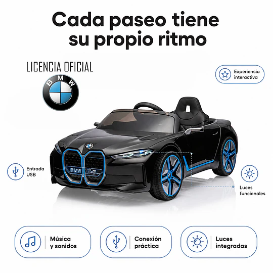 Auto A Bateria Bmw I4 Negro 12v
