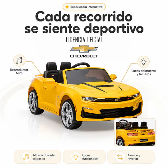 Auto a Batería Amarillo Chevrolet Camaro 2Ss 12V