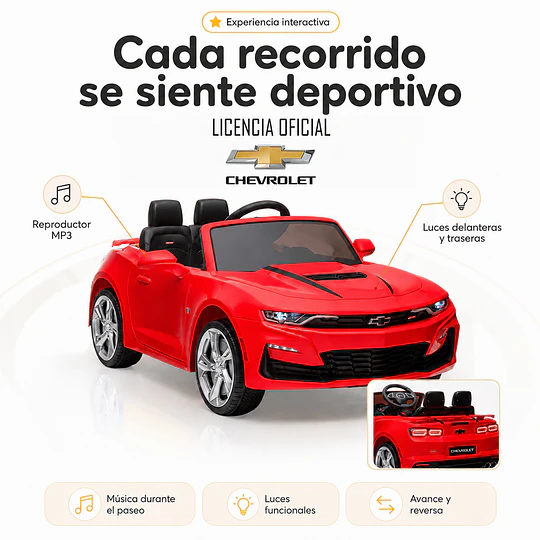 Auto a Batería Rojo Chevrolet Camaro 2Ss 12V