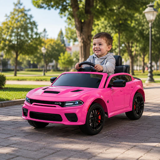 Auto a Batería Dodge Charger Srt Rosado 12V