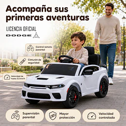 Auto a Batería Dodge Charger Srt Blanco 12V 