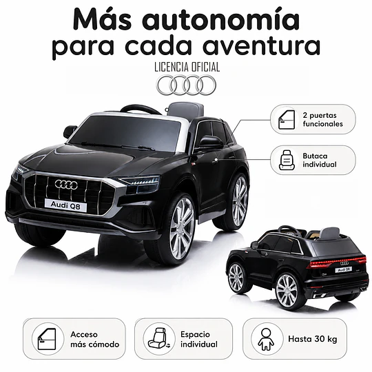 Auto Audi Q8 a Bateria 12V Negro 