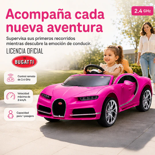 Bugatti a batería Rosado