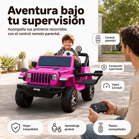 Jeep a Batería Rubicon Rosado 12V 
