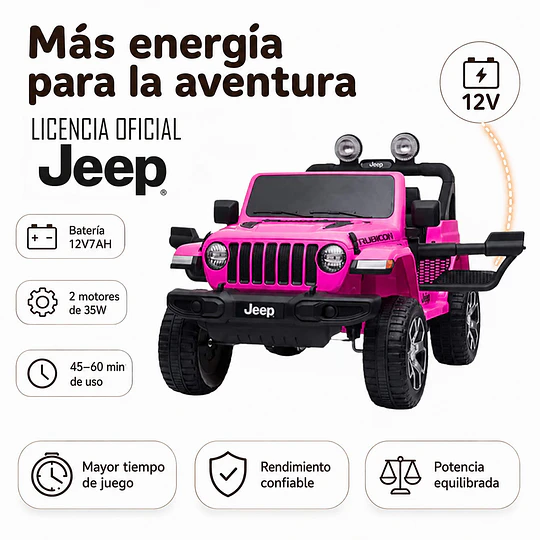 Jeep a Batería Rubicon Rosado 12V 