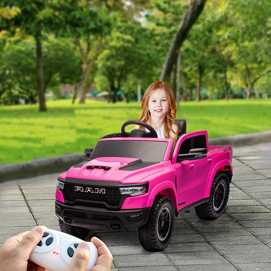 Retiro Express - Auto a Bateria Ram 1500 Rho Super Truck Rosado 12v 2Motores