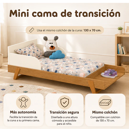Cuna Evolutiva 6 en 1 Multi Etapas Maxx Kidscool – Beige Eco-Wood