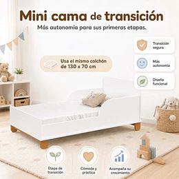 Retiro /Despacho Express -Cuna Evolutiva 2 En 1 Transición Kidscool Zupi Blanco MDF