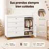 Cómoda Infantil Kidscool Zupi Blanco 4 Cajones Y Puerta