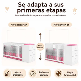 Cuna con Cómoda y Mudador Blanca Kidscool Gutti