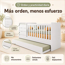 Cuna Multifuncional Evolutiva Cleo Blanca Kidscool