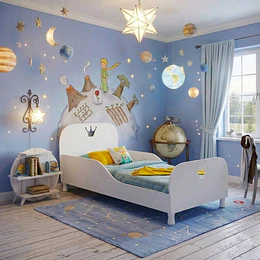 Mini Cama de Transición Infantil Príncipe Kidscool Blanco MDF  