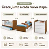 Cuna Multifuncional Evolutiva Cleo Blanco y café Kidscool