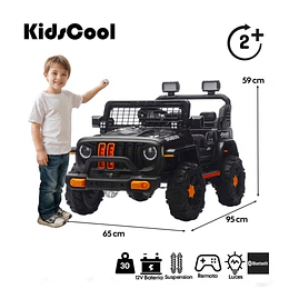 Auto a Batería Todoterreno Negro Kidscool 4x4 APP Control Remoto-Preventa 24 Julio