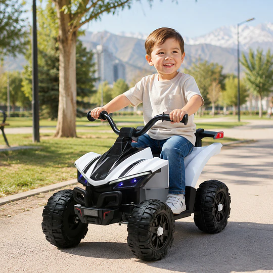 Cuatrimoto Infantil a Batería ATV Kidscool Blanco 12V Doble Motor