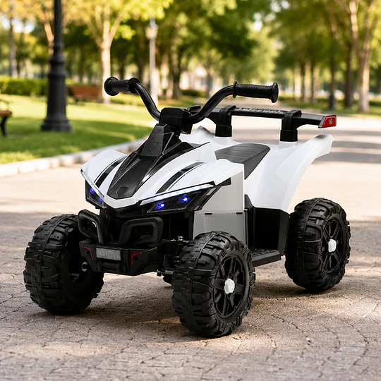 Cuatrimoto Infantil a Batería ATV Kidscool Blanco 12V Doble Motor