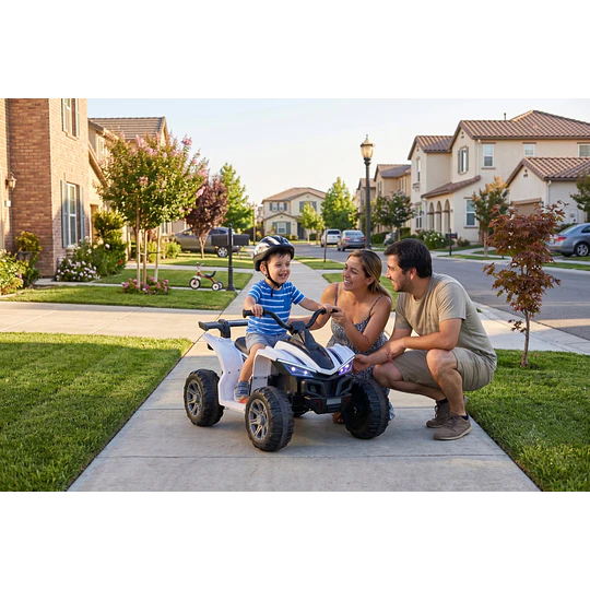 Cuatrimoto Infantil a Batería ATV Kidscool Blanco 12V Doble Motor