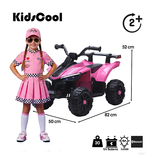 Cuatrimoto Infantil a Batería ATV Kidscool Rosado 12V Doble Motor