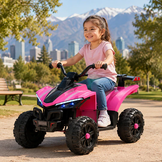 Cuatrimoto Infantil a Batería ATV Kidscool Rosado 12V Doble Motor