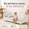 Mini Cama de Transición Infantil Príncipe Kidscool Blanco MDF   + Colchon Cama Baby Box 150x70