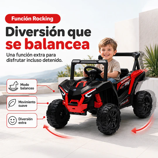 Auto a Batería Buggy Negro 4x2 Kidscool 12V Control Remoto y Balanceo