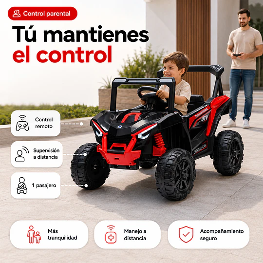 Auto a Batería Buggy Negro 4x2 Kidscool 12V Control Remoto y Balanceo