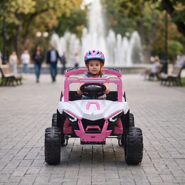 Auto a Batería Buggy Rosado 4x2 Kidscool 12V Control Remoto y Balanceo
