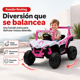 Auto a Batería Buggy Rosado 4x2 Kidscool 12V Control Remoto y Balanceo