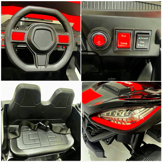 Auto a Batería Buggy Monster Negro 4x4 Kidscool 12V Control Remoto
