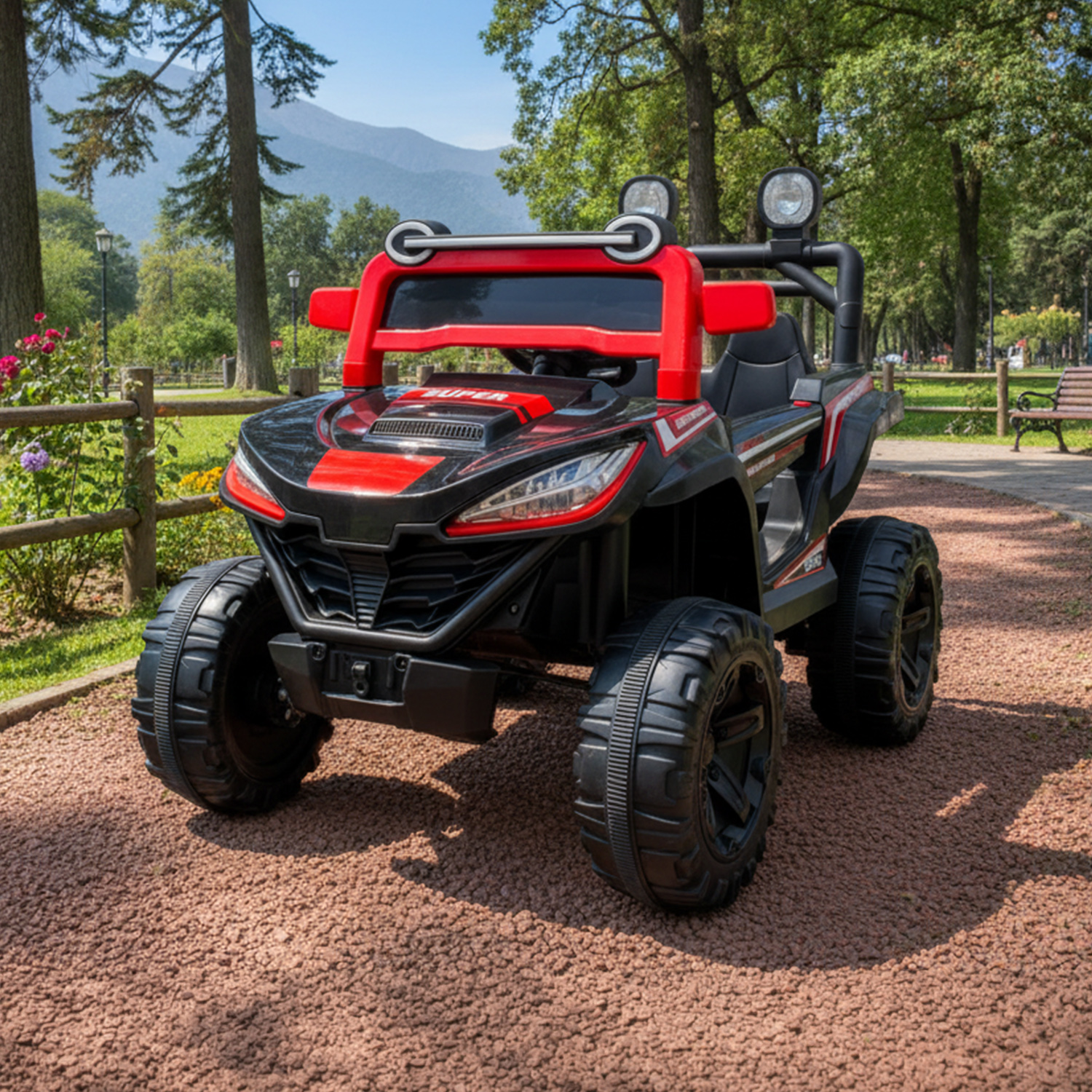 Auto a Batería Buggy Monster 4x4 12V Control Remoto Negro