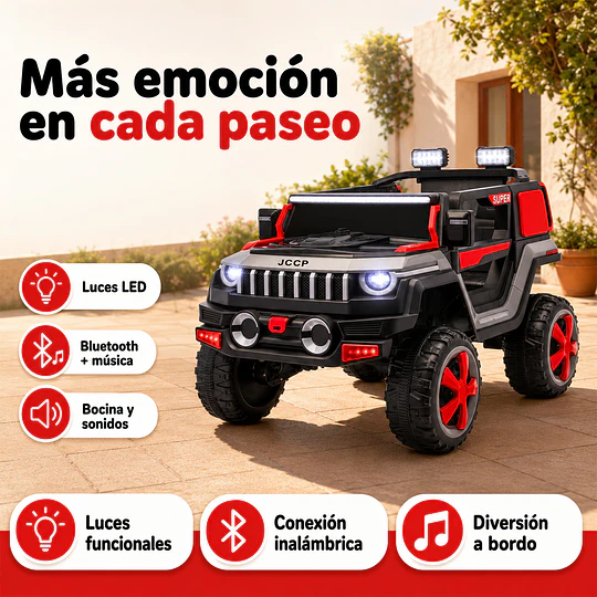 Auto a Batería Todoterreno Gris Kidscool 12V Bluetooth Control Remoto