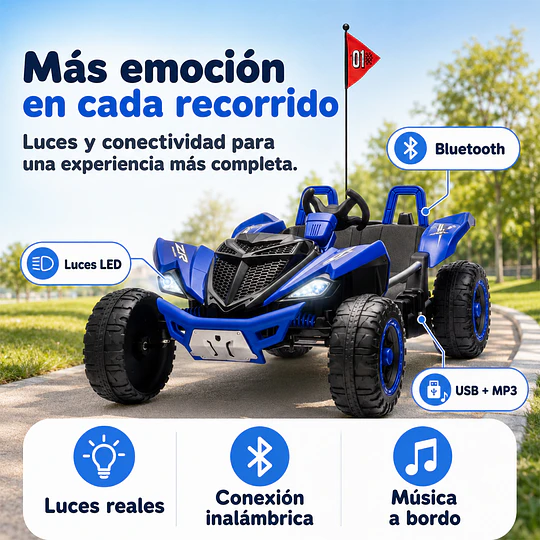 Auto a Batería Monster Azul 4x4 Kidscool 24V APP Control Remoto