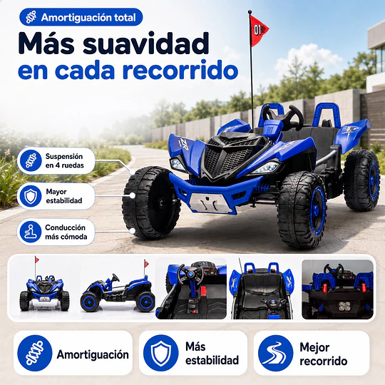Auto a Batería Monster Azul 4x4 Kidscool 24V APP Control Remoto