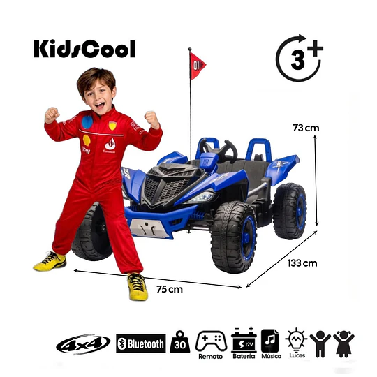 Auto a Batería Monster Azul 4x4 Kidscool 24V APP Control Remoto