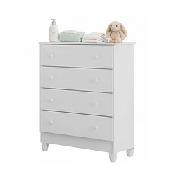 Cómoda Infantil Kidscool Mel 4 Cajones Blanco 
