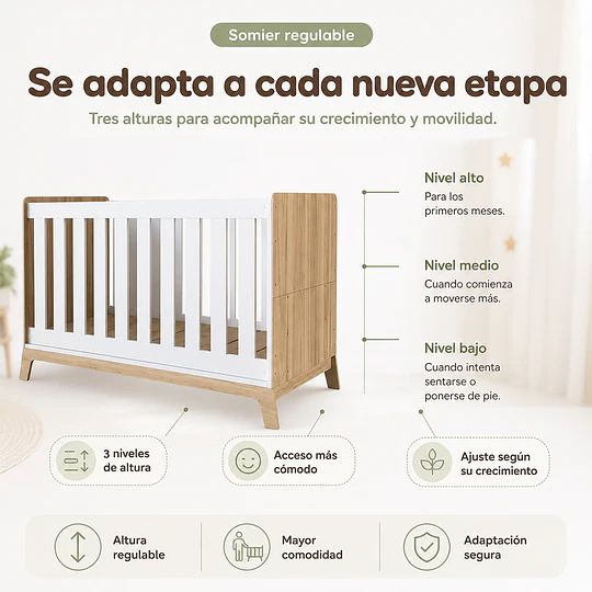 Cuna Evolutiva 3 en 1 Honey Kidscool
