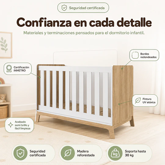 Cuna Evolutiva 3 en 1 Honey Kidscool