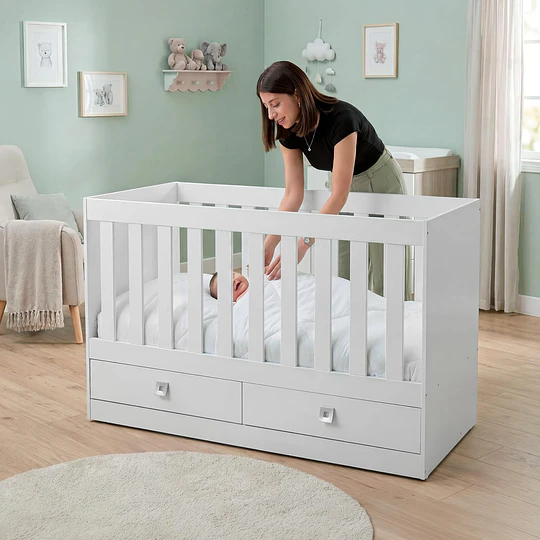 Cuna Multifunción 2 en 1 Kidscool New Amore Blanca