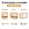 Cuna Bebé Progresiva 3 Funciones Sognare Madera Ovalada 