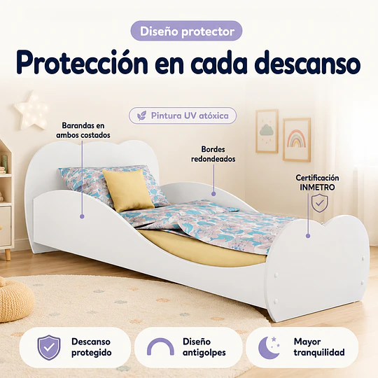Mini Cama Transición Nube Blanca 