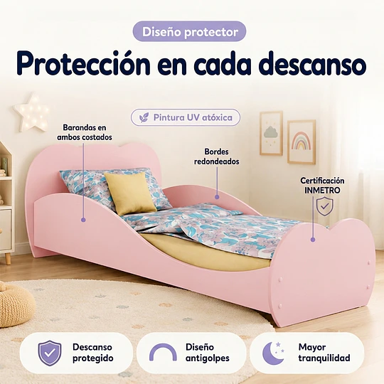 Mini Cama Transición Nube Rosado