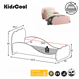 Mini Cama Transición Nube Rosado