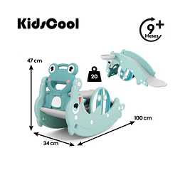 Resbalín Mecedor Delfín 2 Funciones Kidscool Verde Menta