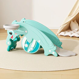 Resbalín Mecedor Delfín 2 Funciones Kidscool Verde Menta