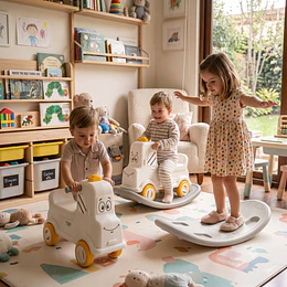 Correpasillos Caminador Mecedor Camión 3 en 1 Kidscool Off White