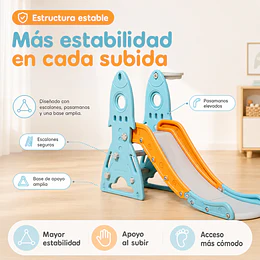 Resbalín Infantil con Aro de basquetbol Kidscool Centro de juegos Celeste