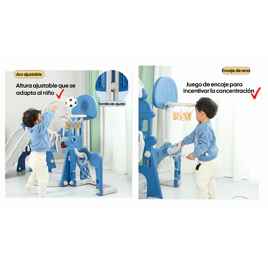 Resbalín Columpio Infantil 5 en 1 Kidscool Centro de Juegos Azul