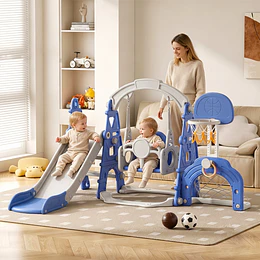 Resbalín Columpio Infantil 5 en 1 Kidscool Centro de Juegos Azul